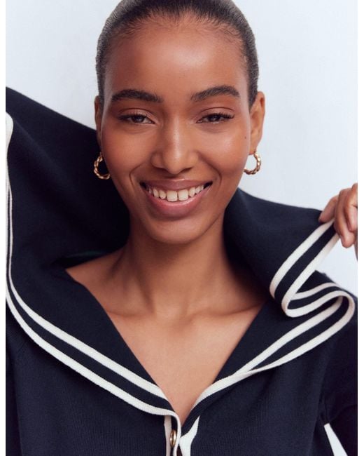 Boden Blue Sailor Collar Jumper
