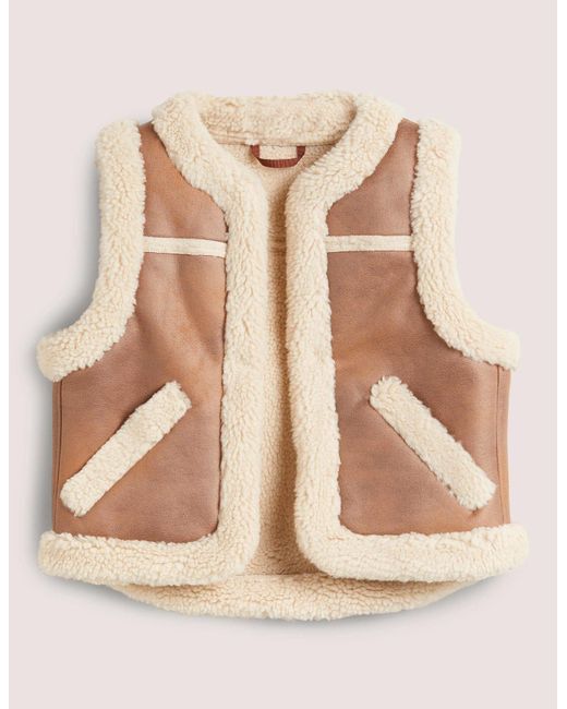 Boden Faux Shearling Gilet in Natural Lyst