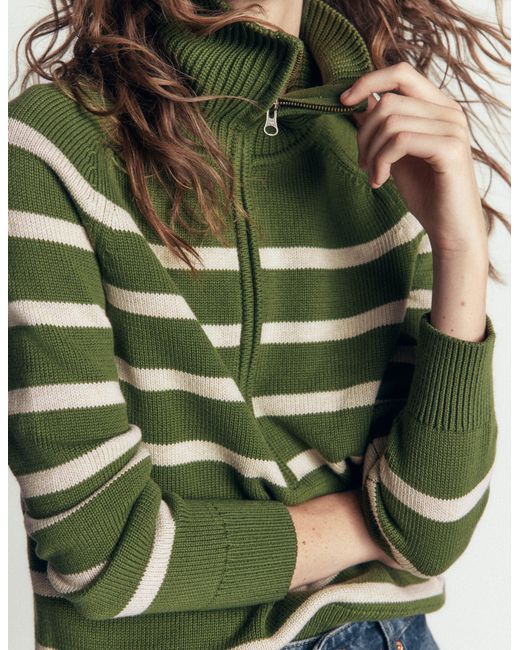 Boden Green Lucy Half Zip Sweater