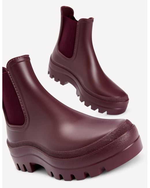 Boden Purple Chunky Chelsea Wellie Boots