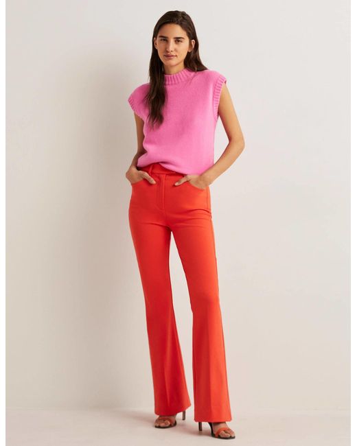 Boden High Waisted Flared Trousers Red | Lyst