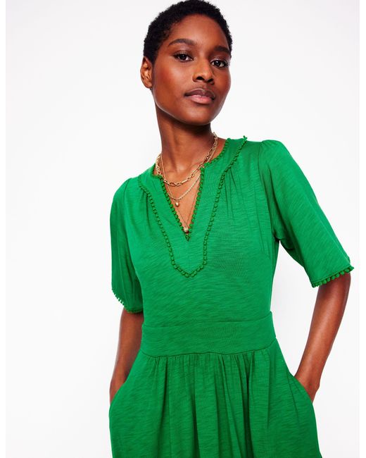 Boden Green Maddie Trim Jersey Dress