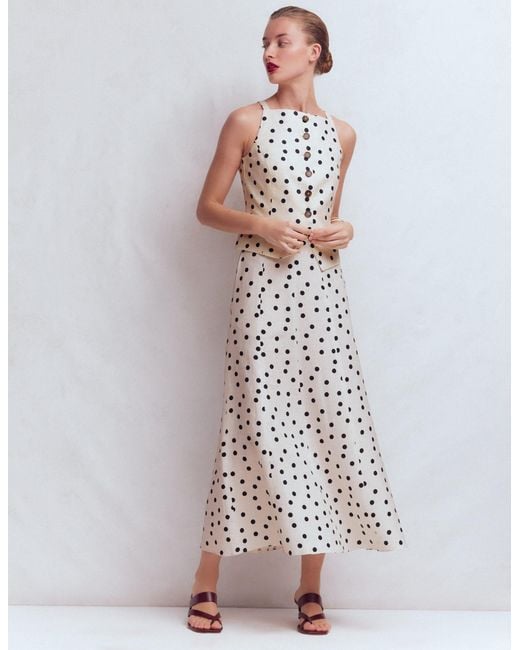 Boden White Miriam Linen Maxi Skirt