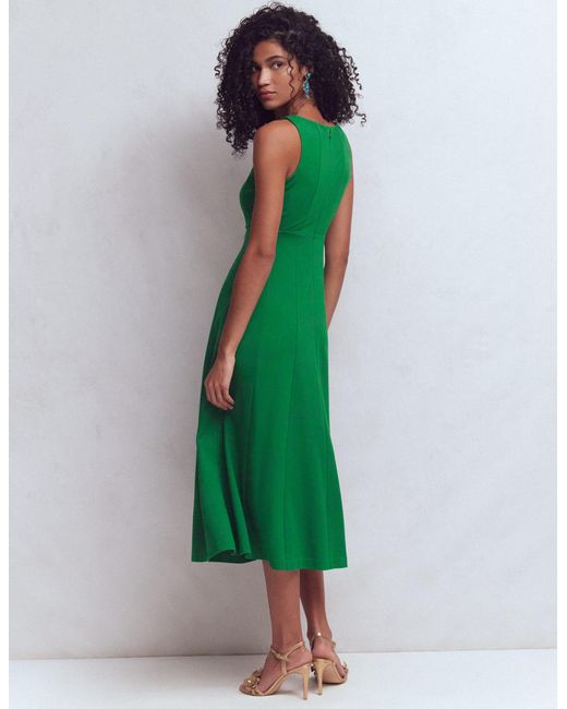 Boden Green Sleeveless Ponte Midi Dress