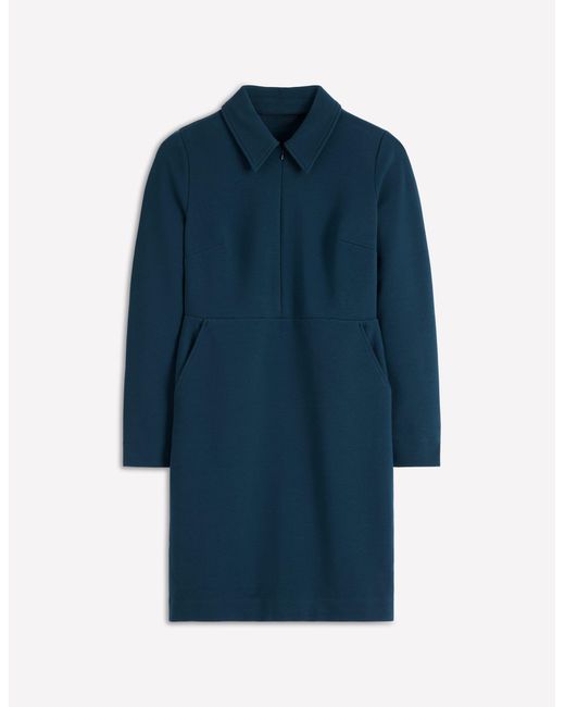Boden Blue Cam Zip-Up Ottoman Dress