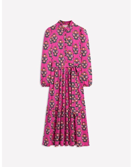 Boden Pink Willow Tiered Jersey Dress