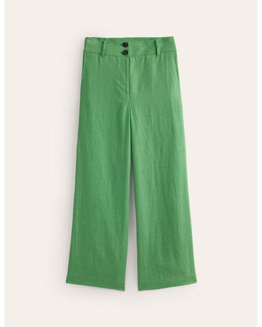 Boden Green Westbourne Cropped Linen Pants