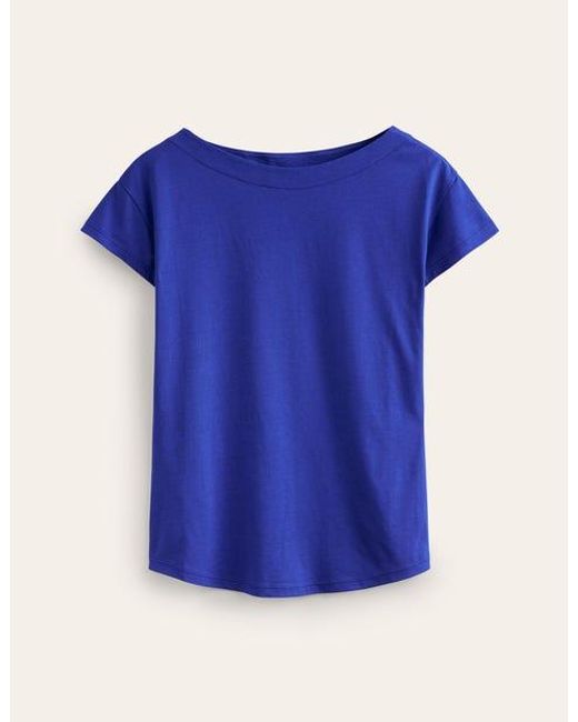 Boden Blue Supersoft Boat Neck T-shirt
