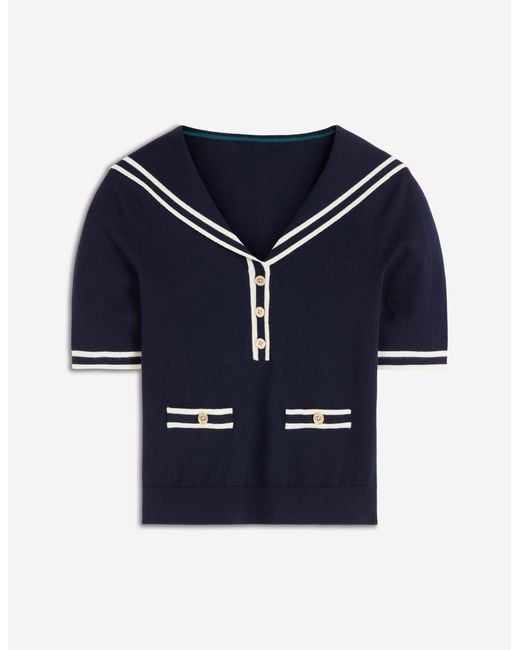 Boden Blue Sailor Collar Jumper