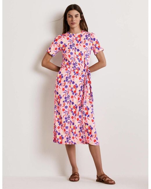 Boden Amanda Jersey Midi Dress Pink | Lyst