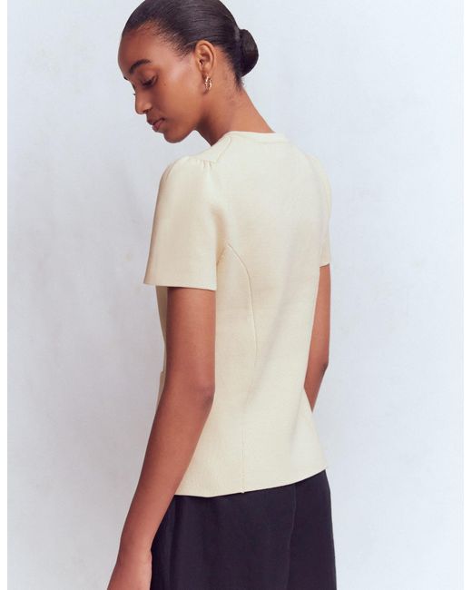 Boden White Short Sleeve Knitted Jacket
