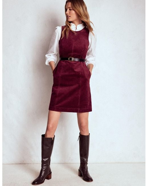 Boden Red Annie Cord Shift Dress
