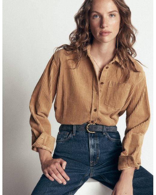 Boden Blue Sienna Relaxed Cord Shirt