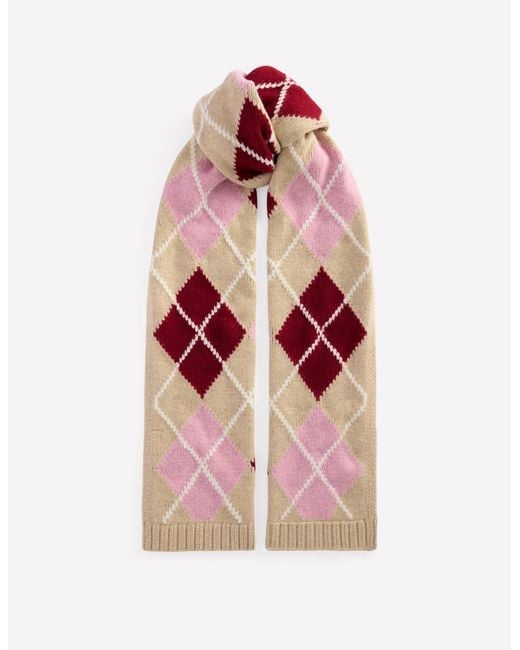 Boden Pink Argyle Scarf
