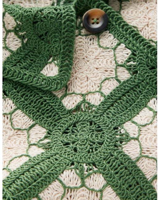 Boden Green Crochet Jacket