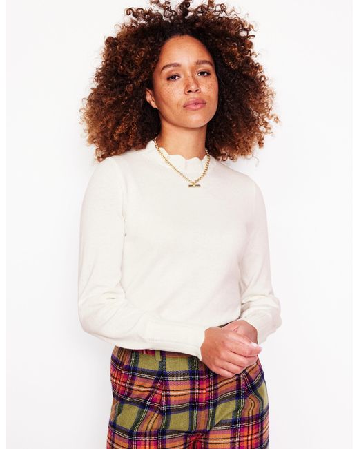 Boden Natural Imi Pullover Mit Muschelsaum