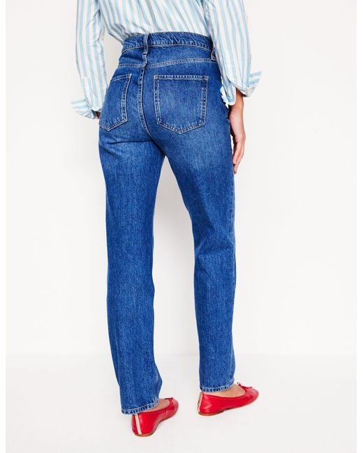 Boden Blue High Rise Straight Leg Jeans