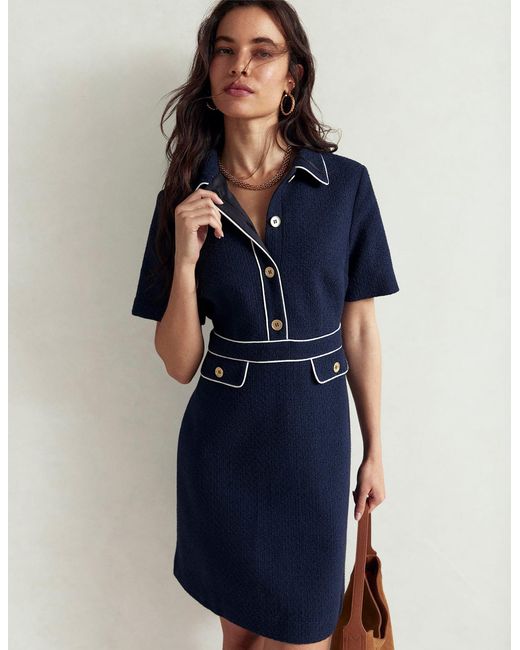 Boden Blue Eda Cotton Shift Dress