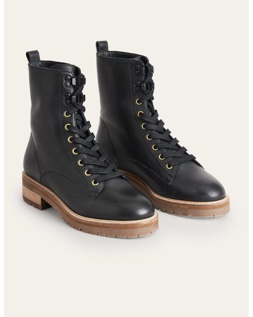 Which one Required headache Boden Lace-up Leather Boots in Black | Lyst