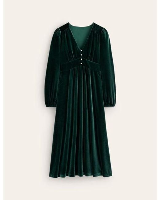 Boden Jocelyn Velvet Tea Dress in Green Lyst