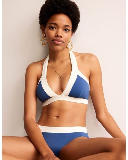 Boden Blue Ithaca Halter Bikini Top