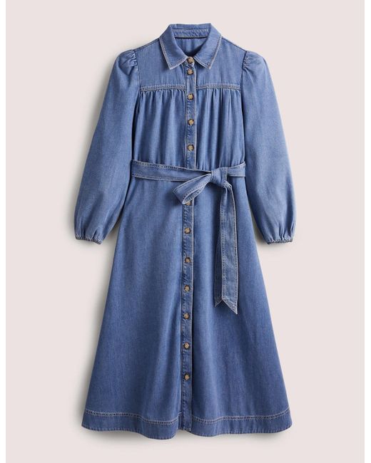 Boden Denim Midi Shirt Dress in Blue | Lyst