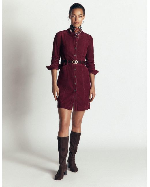 Boden Red Zara Cord Short Dress