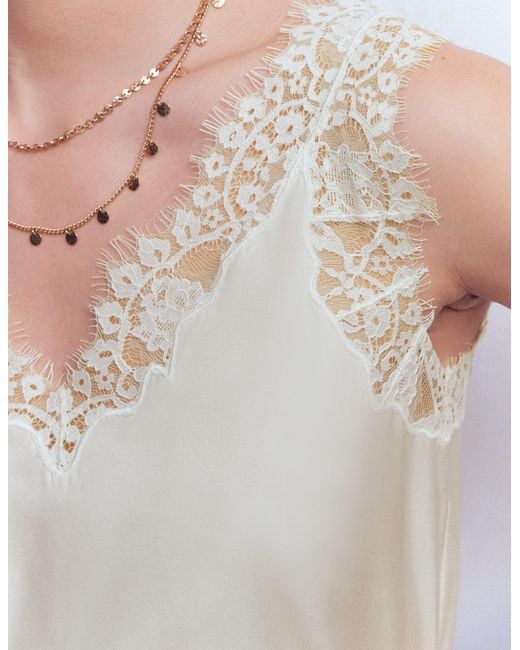 Boden Blue Ara Silk Blend Lace Cami