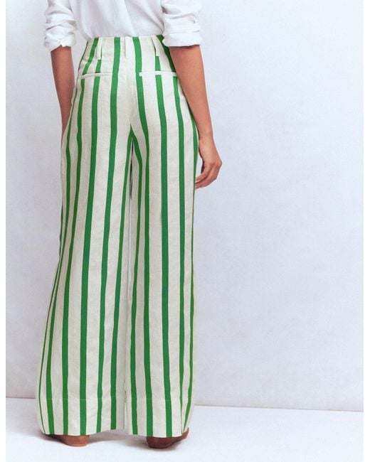 Boden White Mayfair Linen Trousers