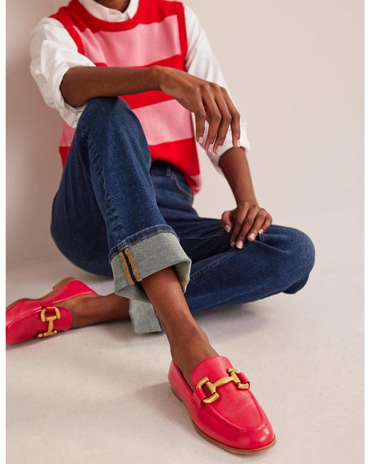 Boden Red Iris Snaffle Loafers
