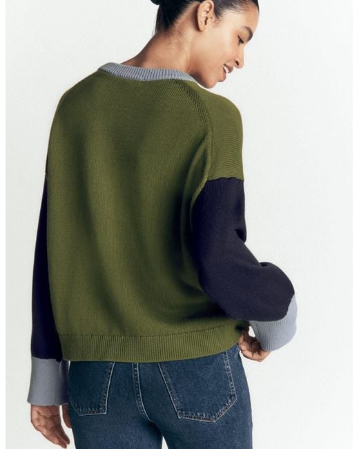 Boden Green Lucy Relaxed Cotton Jumper