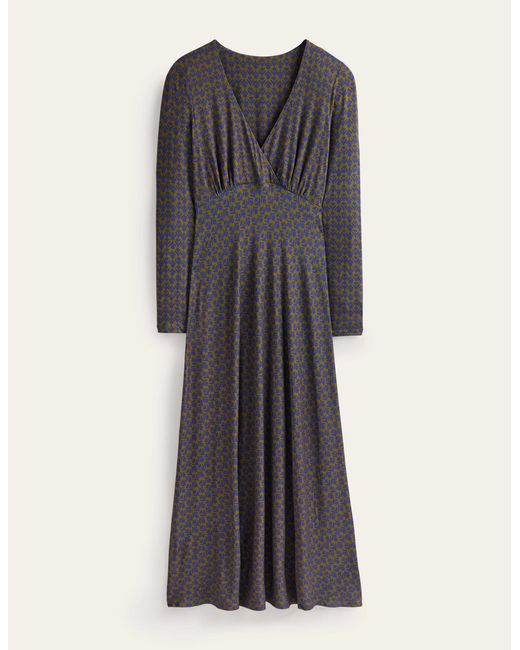 Boden Long Sleeve Jersey Tea Dress in Grey | Lyst UK