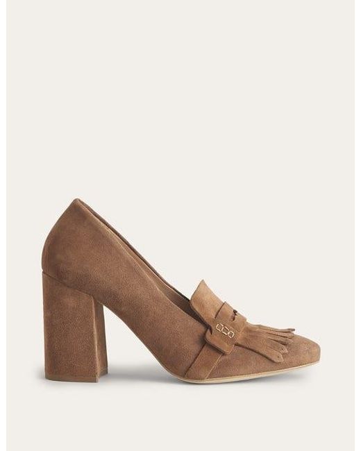 Boden Brown Ghillie Detail Heeled Loafers