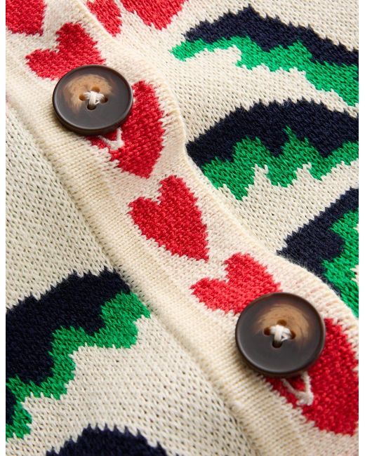 Boden Blue Jacquard Knitted Shacket Warm Ivory, Novelty