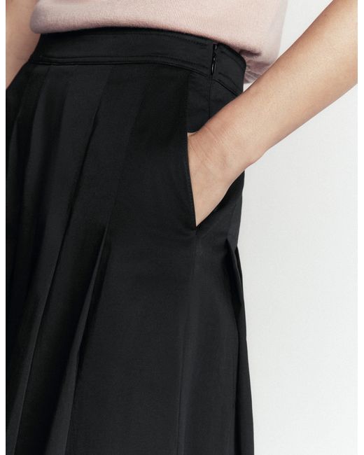 Boden White Aya Cotton Sateen Midi Skirt