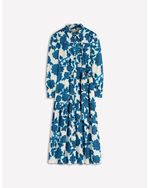 Boden Blue Ellie Cotton Maxi Shirt Dress