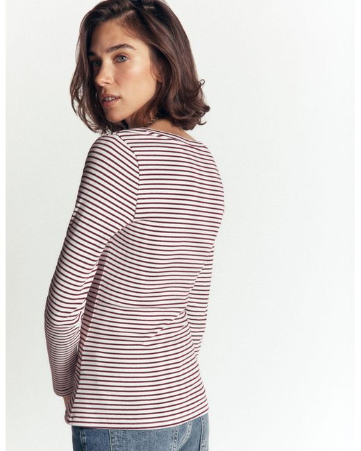 Boden Blue Annie Essential V Neck Top