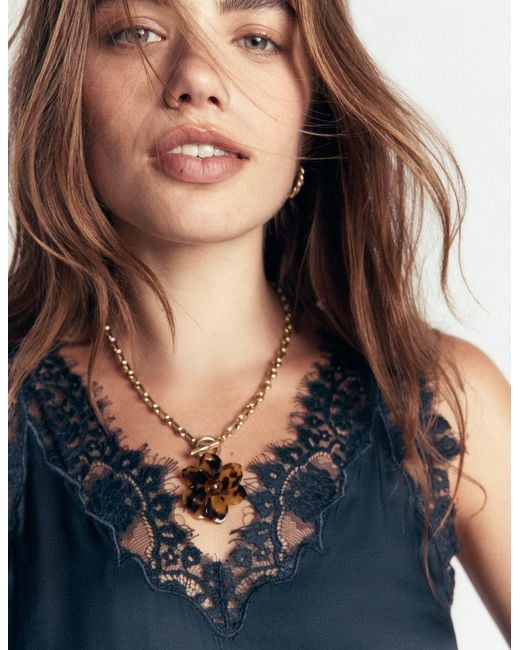 Boden White Charm Drop Necklace