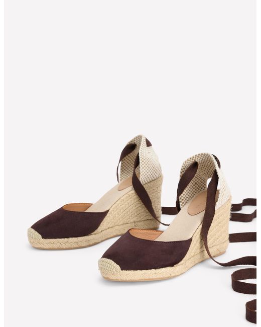 Boden Brown Cassie High Wedge Espadrilles