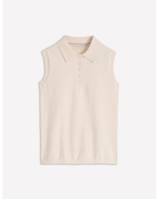Boden White Chloe Henley Knitted Tank