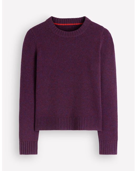 Boden Purple Marta Merino Wool Crew Sweater