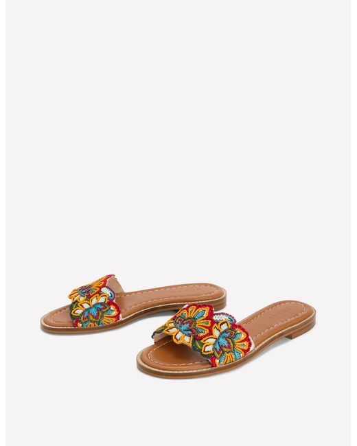 Boden Multicolor Beaded Flower Flat Sandal