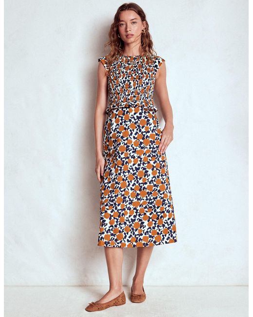 Boden Multicolor Carolina Smocked Midi Dress