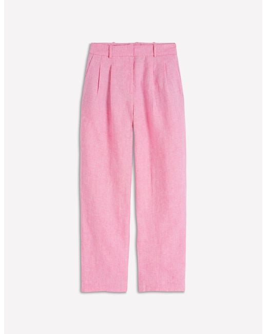 Boden Pink Bloomsbury Linen Trousers