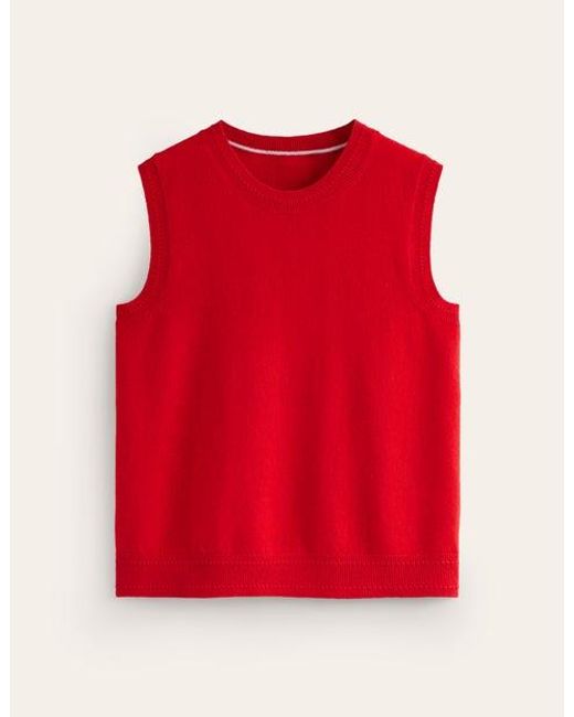 Boden Red Eva Cashmere Tank