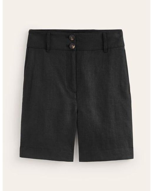 Boden Black Westbourne Linen Shorts