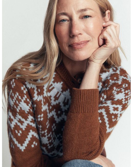 Boden Natural Mae Fair Isle Cardigan