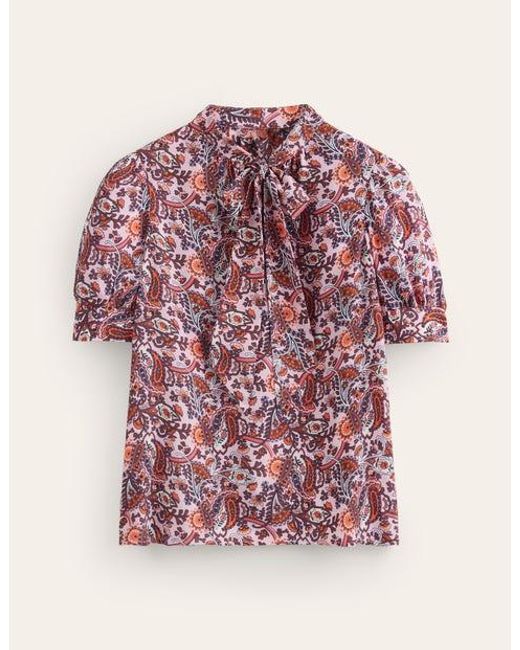 Boden Tie Front Occasion Top Orchid Pink, Fantastical