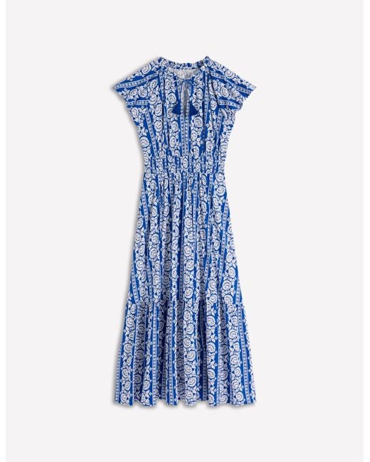 Boden Blue Tala Tiered Jersey Maxi Dress
