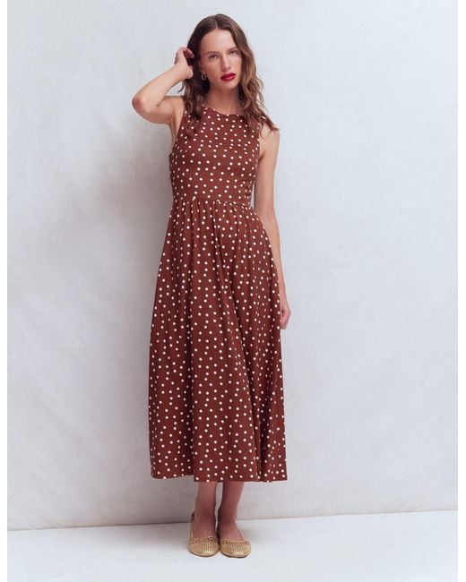 Boden Red Saoirse Smock Back Dress